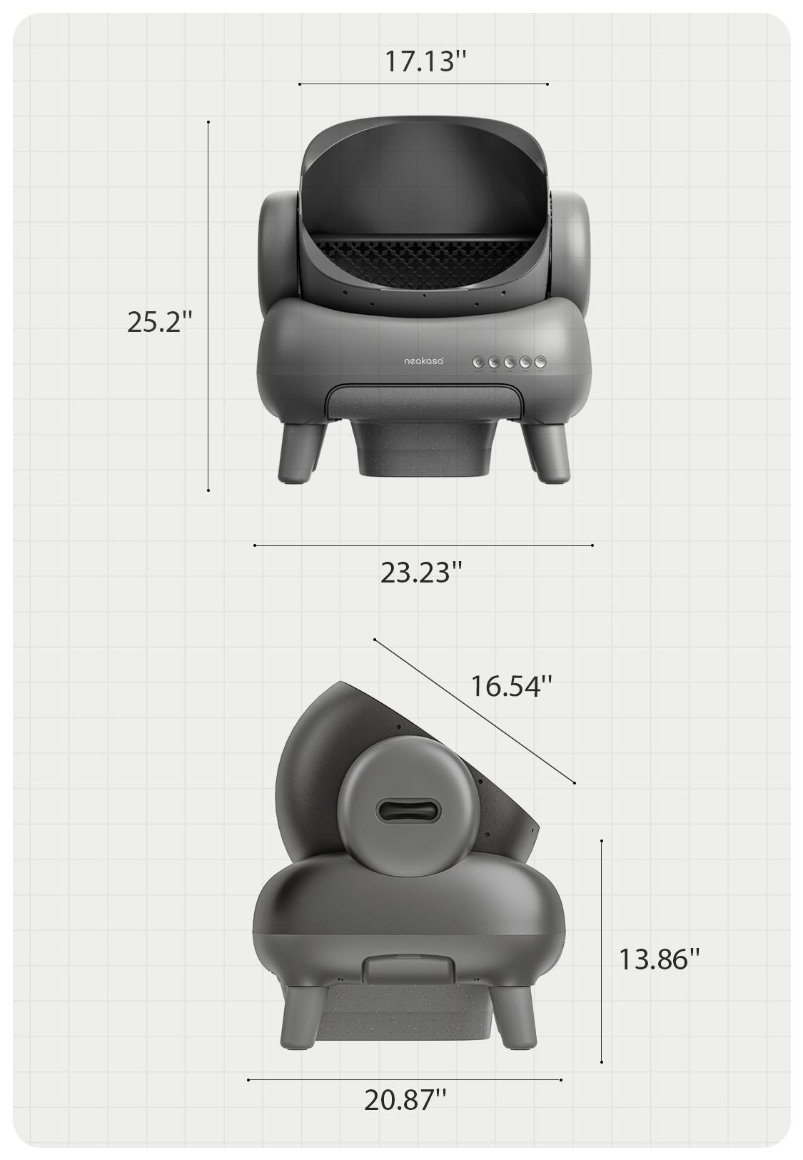 Neakasa M1 Open-top Self-cleaning Cat Litter Box with APP Control, Odor-Free Waste Disposal Includes Trash Bags, Great for cats up to 33 lbs
