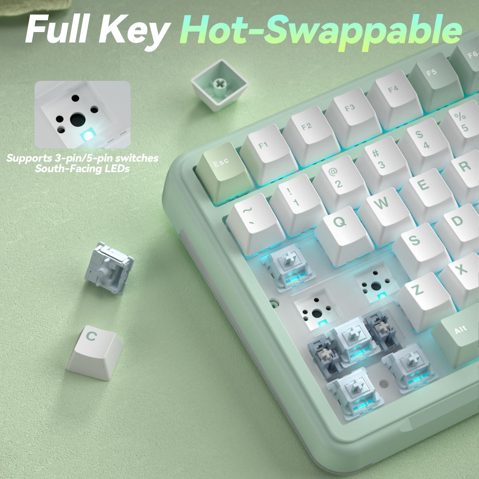 Solakaka A99 Pro Custom Wireless Mechanical Keyboard,  Hot-Swappable, LCD Screen & Control Knob, Tri-Mode BT/2.4G/USB-C, RGB Backlit