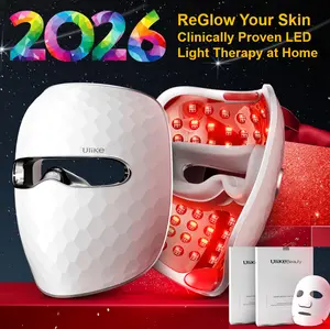 Ulike Red Light Therapy for Face, 2-Year Warranty，ReGlow LED Light Therapy Facial Mask With Red, Blue, Yellow &Infrared Red Light, 4-in-1 Modes for Firming, Rejuvenation, Brightening & Clearing, 360°Mirror Reflection