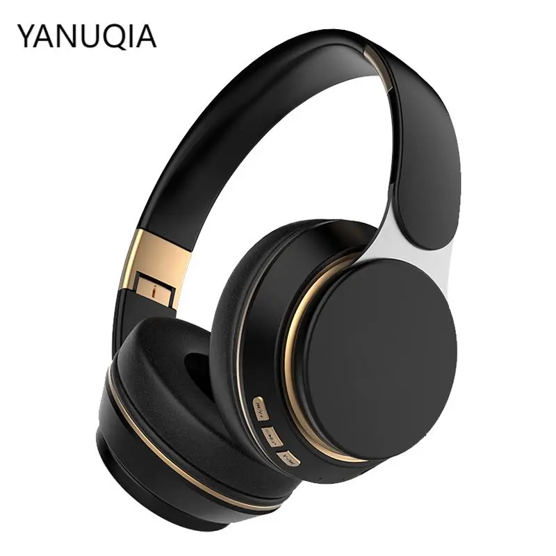YANUQIA Over-Ear Bluetooth Headset - Foldable, Lightweight, with Microphone for Hands-Free Calls on Go, Compatible with iOS/Android/PC Cellphones, Game Consoles, Streaming, Long-Lasting Batteries,back to school,back to school haul