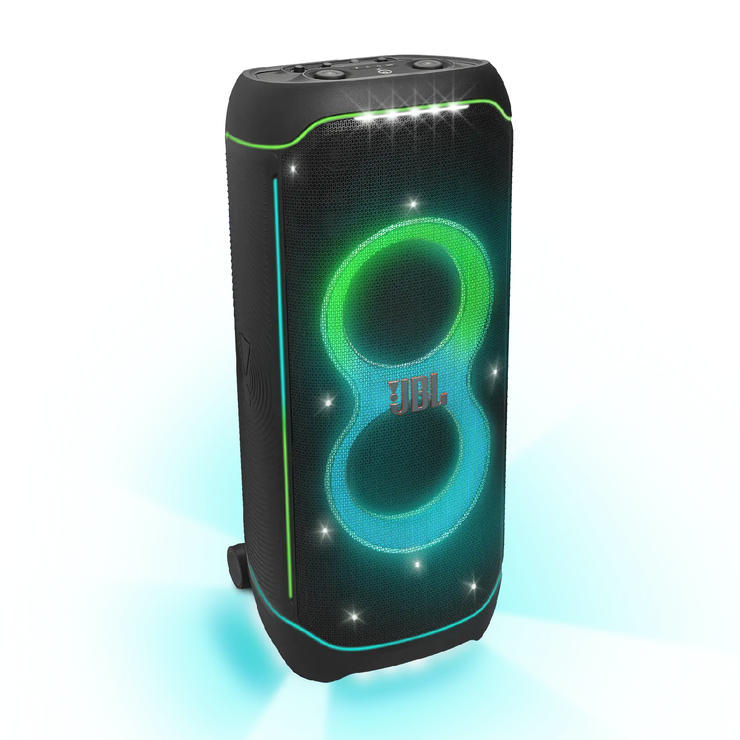 JBL PartyBox Ultimate, Massive party speaker with powerful sound, multi-dimensional lightshow, and splashproof design.