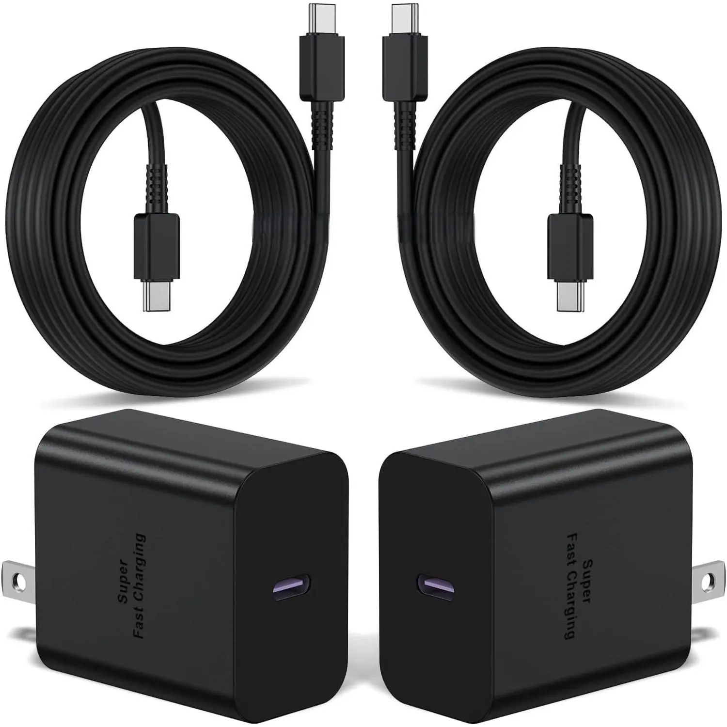 2Pack 45W USB C Super Fast Charging,USB C Wall Charger and 6ft Type C Cord Compatible with Samsung Galaxy S25 Ultra/S25/S25+/S24 Ultra/S24 Plus/S24+/S23 Ultra