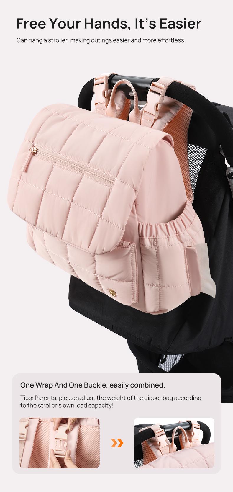 Telena TikTok Shop Spring Glow Up Soft Puffer Women’s Mini Diaper Backpack Large Open Top for Easy Grab, Baby Travel Bag with Changing Pad, hospital bag for mom,Comfortable shoulder straps,Insulated Pockets & Stroller Straps