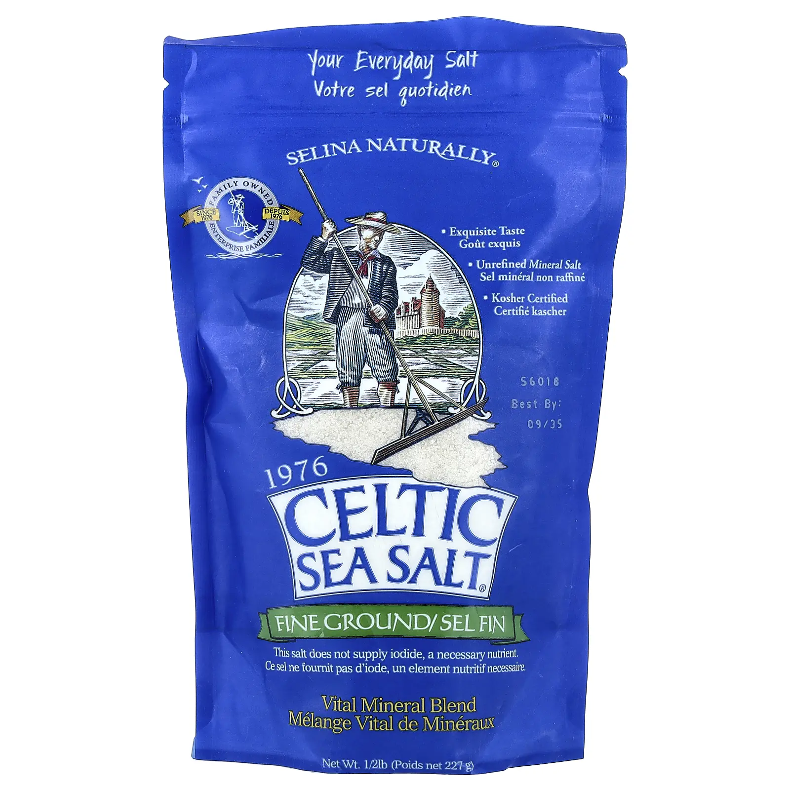 Celtic Sea Salt Fine Ground, Vital Mineral Blend, 1/2 lb (227 g)