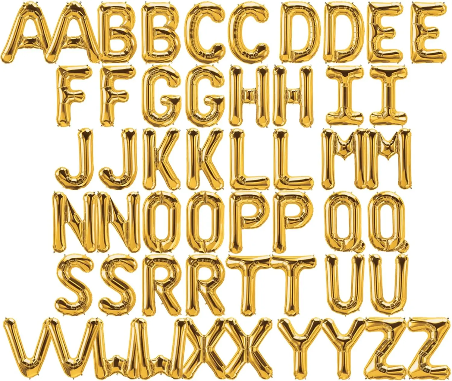 52 count 16 Inch  Letter Foil Balloons, 2 Sets of A-Z, Mylar Metallic Balloons Banner Alphabet for Graduation  Year eve Birthday Party Decorations