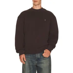 ALLSAINTS Asher Crew Neck Sweater in Plum Brown