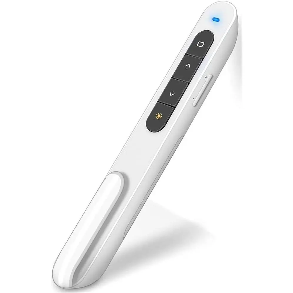 Red Light Wireless Presenter, Powered by AAA (Not Included) Hyperlink Volume Control Presentation Clicker, RF 2.4GHz PowerPoint Clicker Presentation Remote Control Slide Clicker Advancer