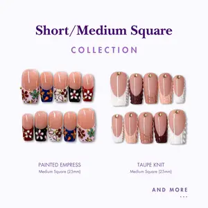 NailPhoria SHORT/MEDIUM SQUARE Collection - Handmade Press-On Nails | Reusable, Salon-Quality, Long-Lasting, Glossy Design