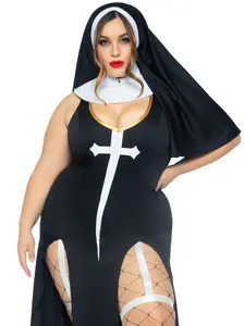 Plus Sultry Sinner Nun Costume