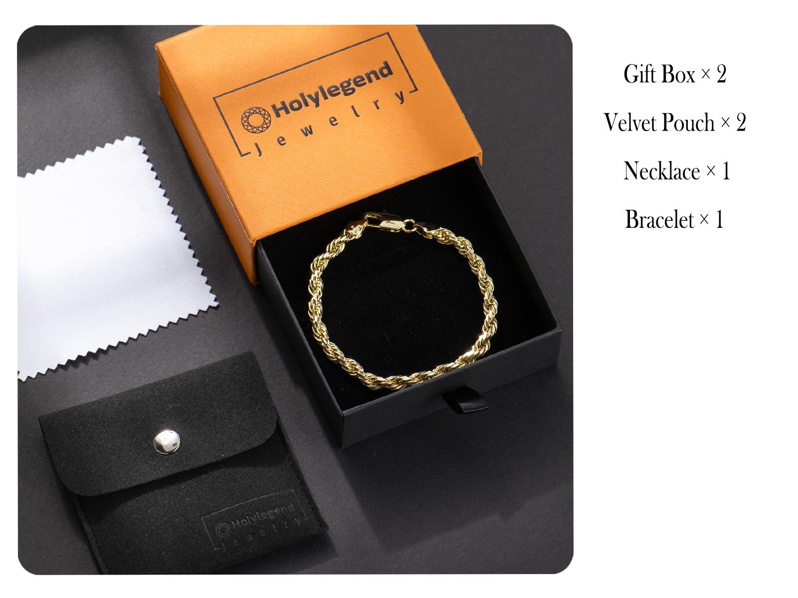 Holylegend 14K Real Gold-Plated Rope Chain Necklace Set– Upgraded Craft, Faceted Cut,Tarnish-Free with Nanotechnology Coating, 24", 6mm/8mm