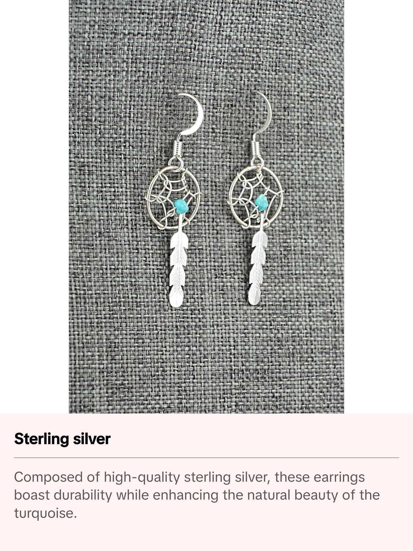 Turquoise & Sterling Silver Earrings - Helena Yazzie