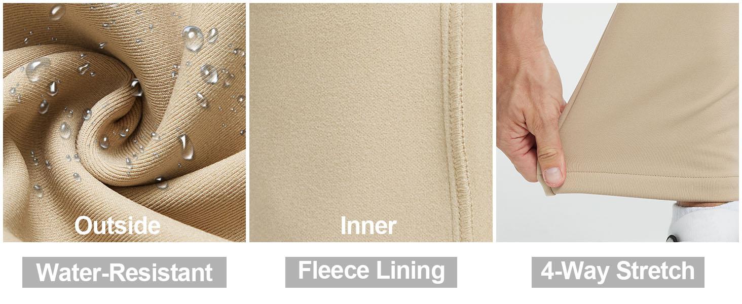 MAELREG Men’s Golf Fleece Pants Warm Windproof Stretch Casual Outdoor Trousers Daily Wear 30"/32"/34" SpringStatements