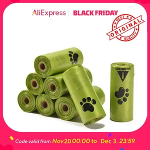 Biodegradable Pet Waste Bags  - Extra Thick Poop Bags for Dogs & Cats, Portable Roll with Dispenser, Eco-Friendly & Lea