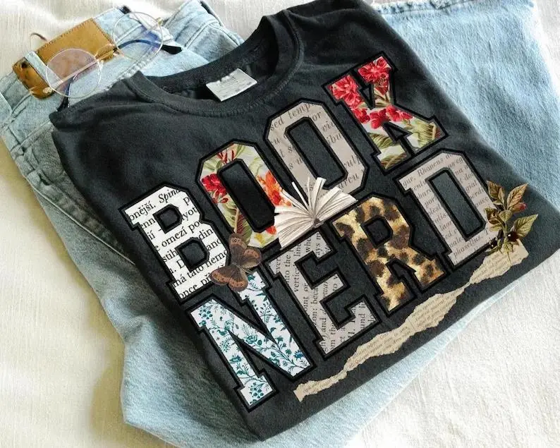 Book Nerd PRINTED Vintage T-shirt Retro Bookish Trendy Lover Retro Tee Trendy For Booktok Librarian Gift Idea Bookish