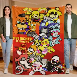 FNAF Plush Throw Blanket Soft Fluffy Fleece 60x50 Inches Machine Washable Cozy Fuzzy Warm for Bed Sofa Camping Christmas Gift Super Soft Comfortable
