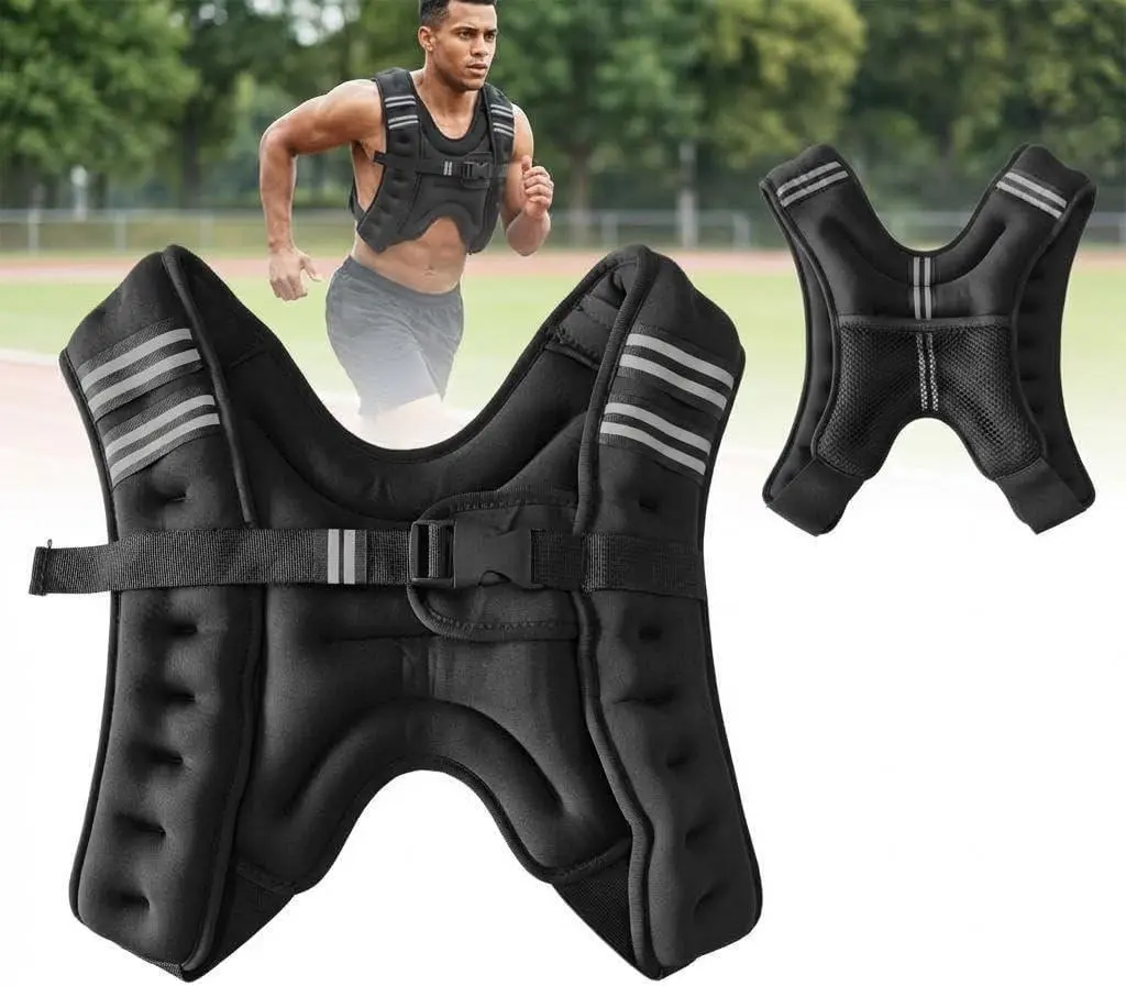 Weighted Vest 20lbs Adjustable for Men & Women, Strength Training Weight Vest with Reflective Stripe, Pocket for Running, Workout, Weight Loss