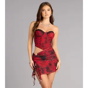 Major Stunner Animal Print Mesh Mini Dress