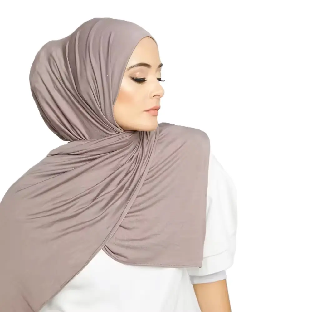 Soft Paisley Jersey Hijab for Muslim Women, Oversized Long Head Scarf with Stretch Fabric, Fashion Head Cover, Extra-Large Head Scarves, Large Head Scarves