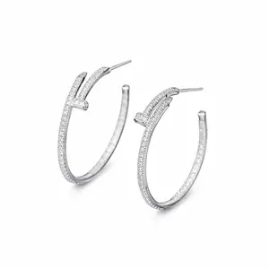 Silver Pavé CZ Initial Hoop Earrings – Sparkly Pave Letter Huggie Hoops for Women, Minimalist Luxury Jewelry