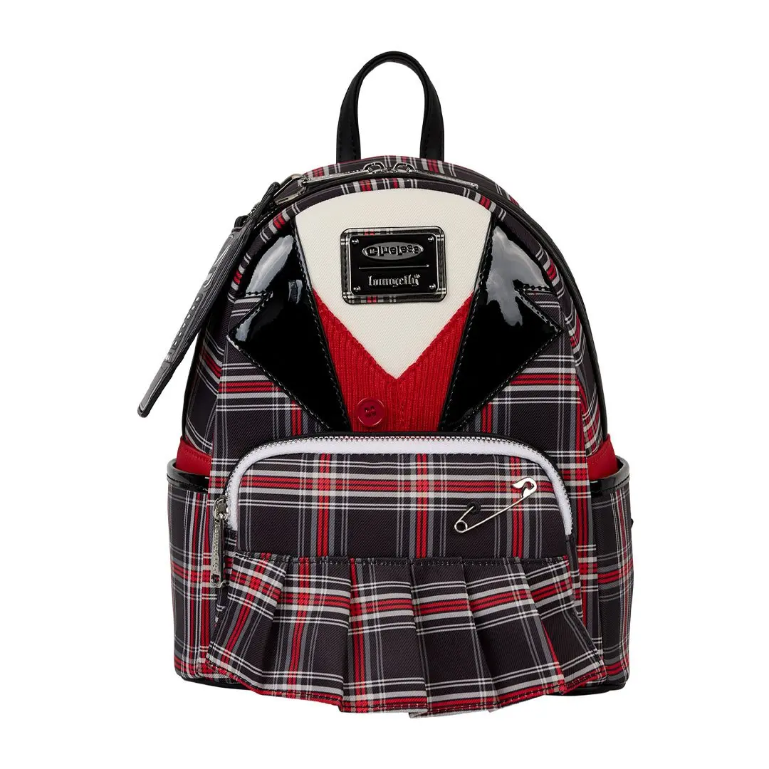 Loungefly Paramount Clueless 30th Anniversary Dionne Cosplay Woven Mini Backpack with Real Buttons and Faux Leather Charm, Metal Charms, Collectibles, Casual Wear, Knit Fabric, Everyday Carry, Retro Style, Adjustable Strap, Clueless Iconic, Adults, Graphi