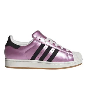 adidas Womens Superstar Ii Metallic Lace Up Sneakers Shoes Casual - Purple