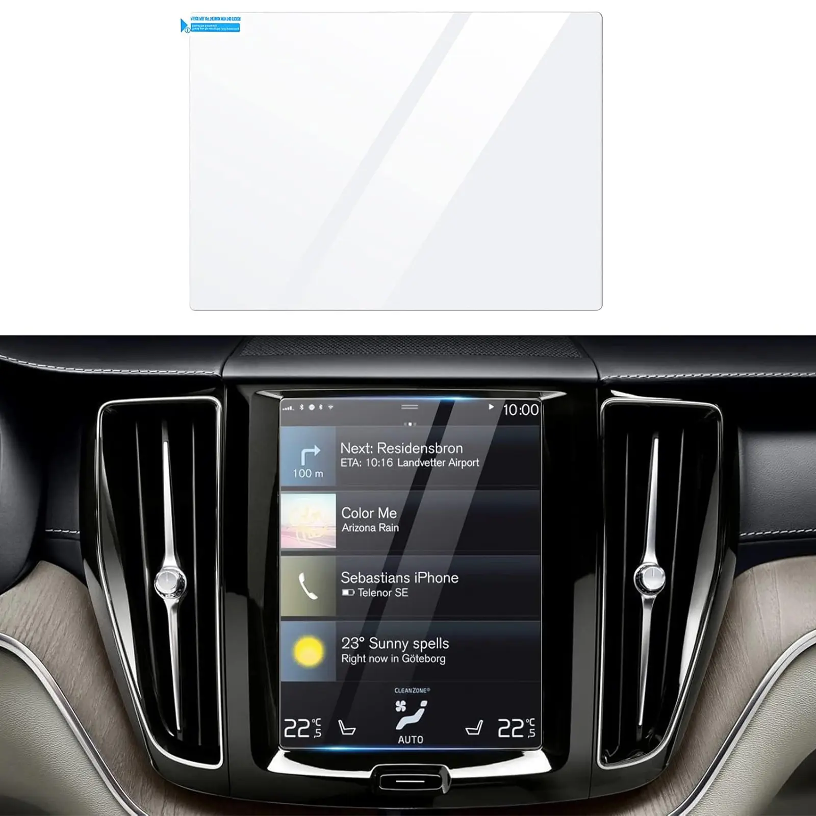 Canvcle 8.7-Inch 9H Tempered Glass Navigation Screen Protector, Easy-Install Smooth-Touch Car Interior Accessory for 2016-2025 Volvo V90 XC90 S90 XC60 V60 S60 XC40, Vehicle Accessories with Protection Support
