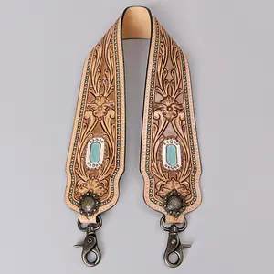 American Darling Hand Tooled Genuine Leather Crossbody Handle Strap for Bags Phone Wallet Purse Clutch