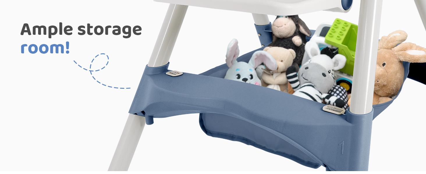 (With Wheels)High Chair For Children's,Multifunctional 3 in 1 Adjustable High Chair with Removable 3-Position Adjustable Tray, Stability Structure & 3-Point Safety Harness,Dining Room Furniture