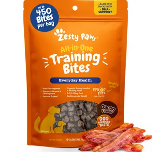 Zesty Paws All-in-One Training Bites for Puppies & Adult Dogs Soft Chew Immune Support Dog Treats with Omega 3 6 Fatty Acids for Skin Coat Supplements