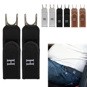 No Buckle Belts Buckleless Belt Hook(Unisex),Tactical Metal Hook Elastic Belt,BuckleLess Invisible Strap, Adjustable Soft Side belt