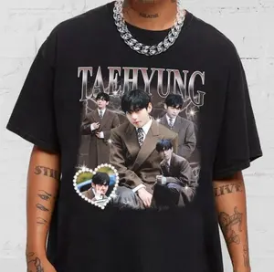 Vintage Kim Taehyung Bootleg Shirt, Boy Band Kpop Tee, Kpop Music Shirt, Gift For Fan Kpop, Short Sleeve Crew Neck T-Shirt, Pull On, Casual