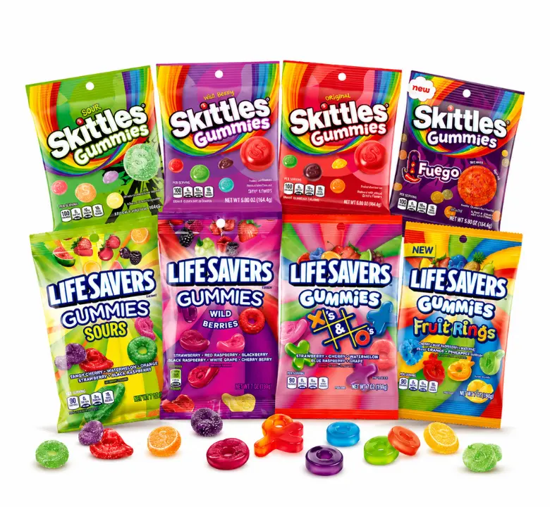 Skittles & Life Savers Fruity Gummy Candy Variety Pack, 8-Count Assortment of Chewy Snacks