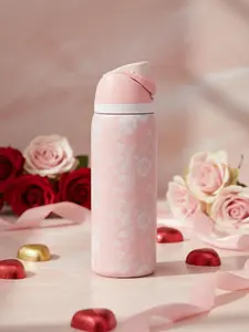 Limited Pink Cup - Ribbon Toile FreeSip 32oz Tumbler – Exclusive Insulated Leakproof Water Bottle, Cute Button-Open Drinkware, Valentine Gift for Her
