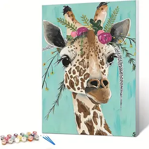 Ginkko Paint by Numbers Kit for Adults Beginner  with Wooden Frame Easy Acrylic on Canvas 7.8*11.8 inch with Paints and Brushes, Bottle Flower (Include Framed)