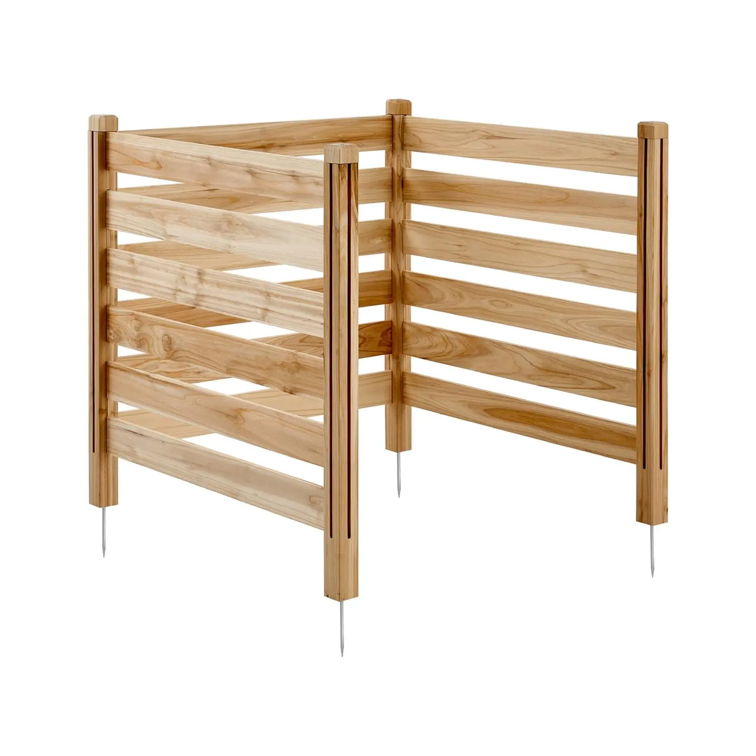 【SummerFinds】VEVOR Wood Privacy Fence,  , 38" W x 42" L, 3 Panel Slatted Air Conditioner Fence Screen, Pool Equipment Enclosure with Metal Stakes, Easy DIY Installation, Outdoor Trash Can Hider for Garden Decoration
