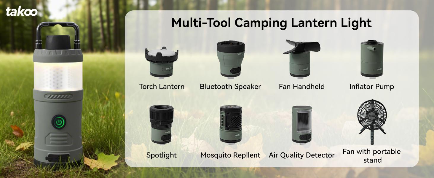 TAKOO Camperkit, Multiple Modular Rechargeable Camping Lantern, Waterprooffor Outdoors, Hiking and Any Emergency