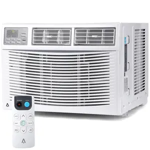 10000 BTU Smart Window Air Conditioner, WiFi-Enabled AC for Rooms up to 450 Sq.Ft, Cooling, Dehumidifier and 3 Fan Speeds, Energy Saving Mode with Remote Control and 24H Timer Function