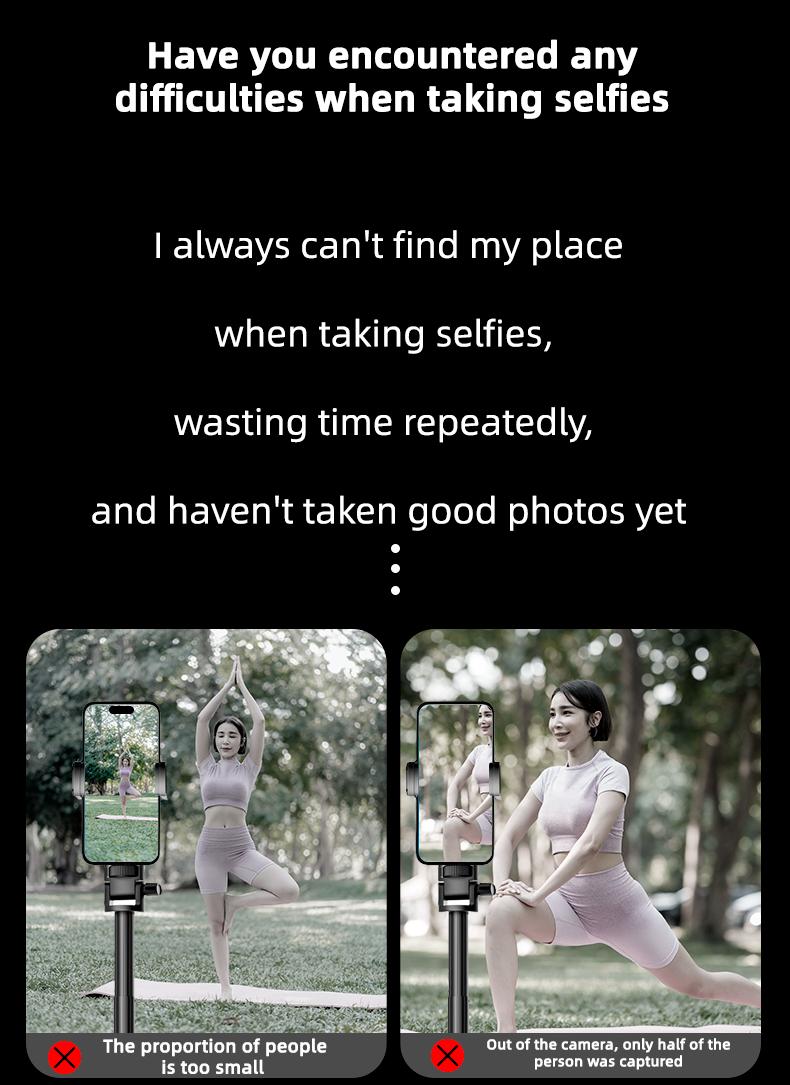 2025 New Rear Camera Selfie Stick, XO 3 in 1 Projection Selfie Stick, with Fill Light and Bluetooth Remote Control, No App Required, Suitable for Taking Photos, Live Streaming, and Video Recording.