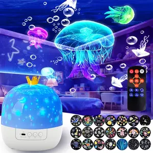 Unicorn Star Projector Sound Machine for Girls - 21 Films+20 Lullabies, 360° Rotation Rechargeable Remote, Princess Mermaid Gifts for Toddler Girls
