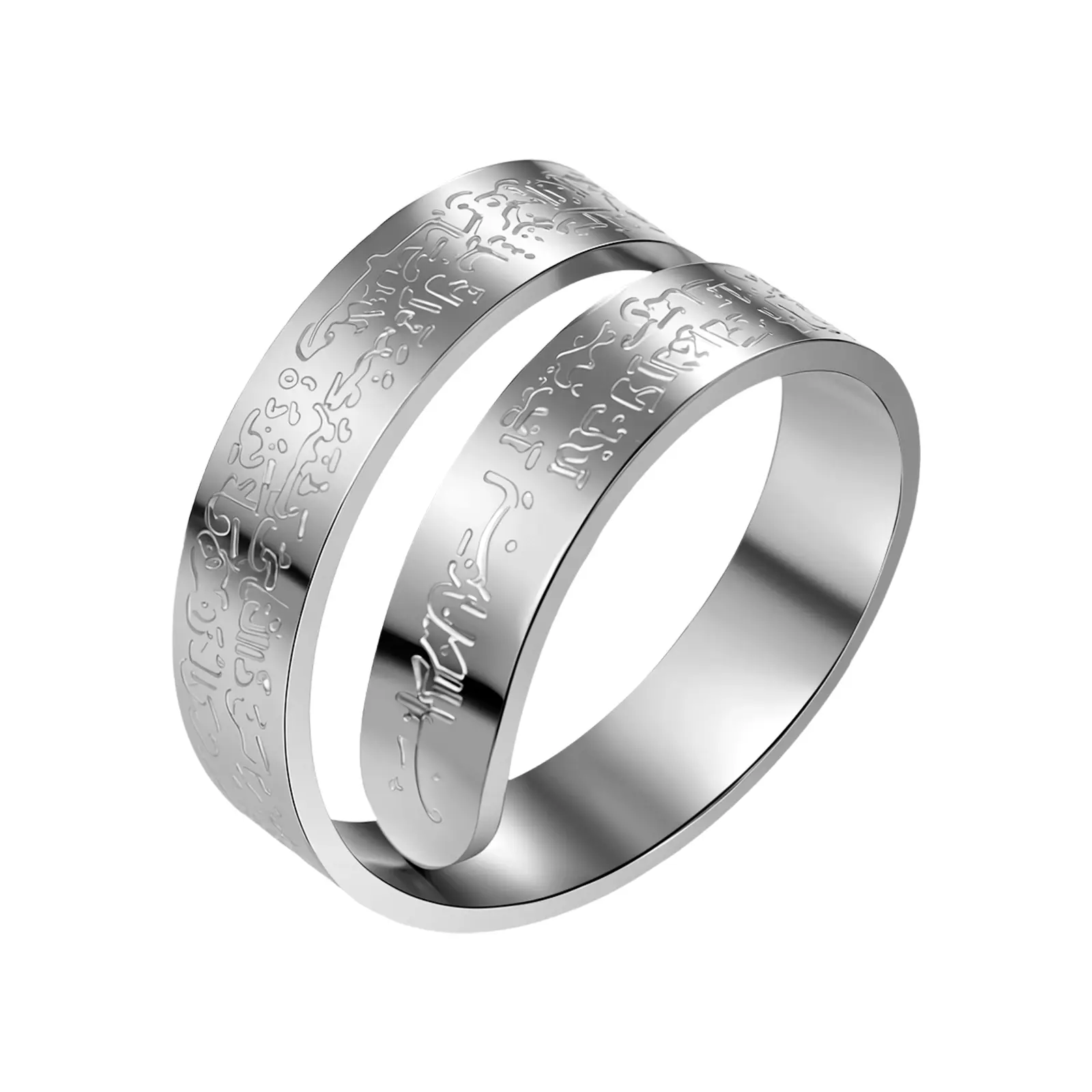 OIDEA Unisex Islamic Jewelry Open Adjustable Stainless Steel Ring with Arabic Script, Blessing Protection Ring, Muslim Faith Gift for Eid, Ramadan, Blessing Ring, Tarnish-Free