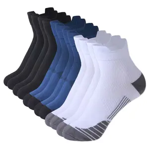 ISUNIE 6 Pairs Ankle Compression Socks for Men & Women, Moisture Wicking Cushioned Athletic Socks, Soft & Breathable Support Socks for Running, Walking, Sports & Daily Wear, Spring