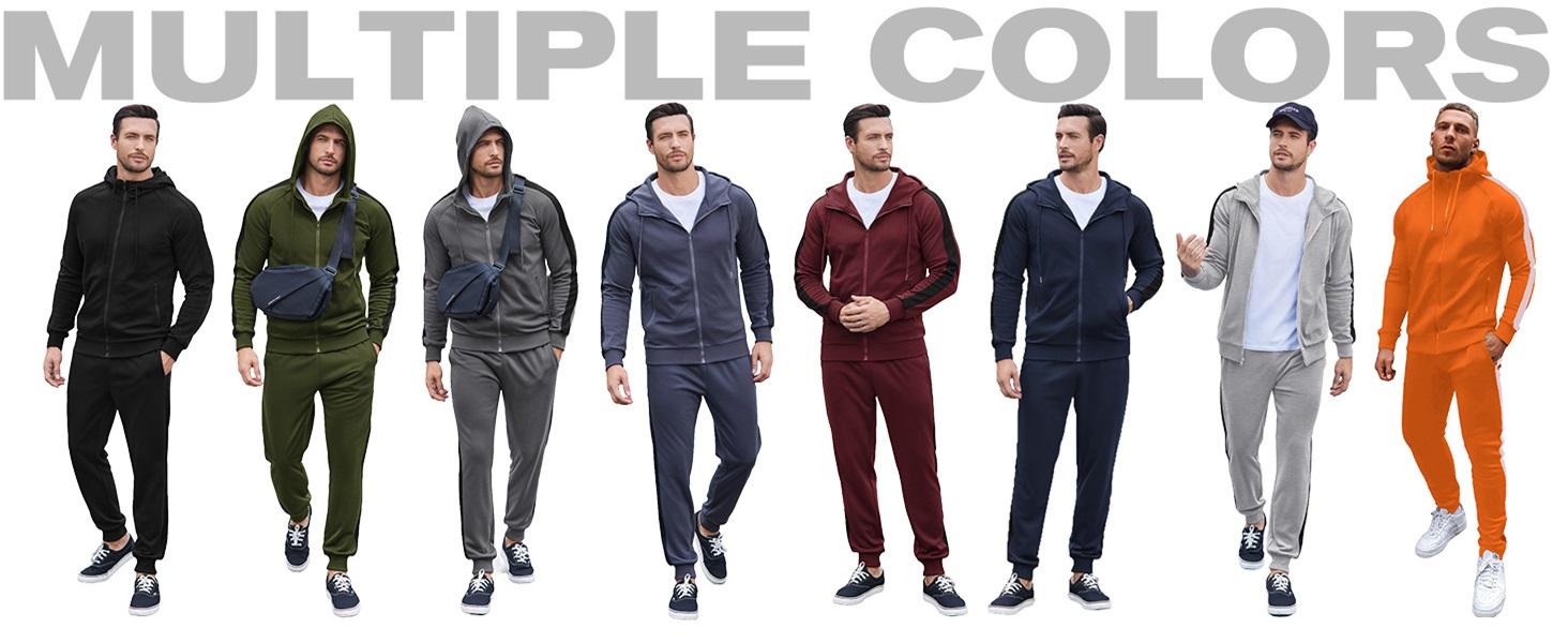 COOFANDY Men's Tracksuit 2 Piece set men with Zipper Pockets Full Zip Hoodie Sweatsuit 2 Pack Running Jogging Sports Casual Sweat Suits Gift Ideas