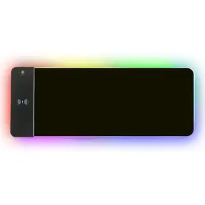 XXL Gaming Mousepad with Magnetic Wireless Charging RGB Black Design 15W Fast Charger for Desktop Use Must Have Item