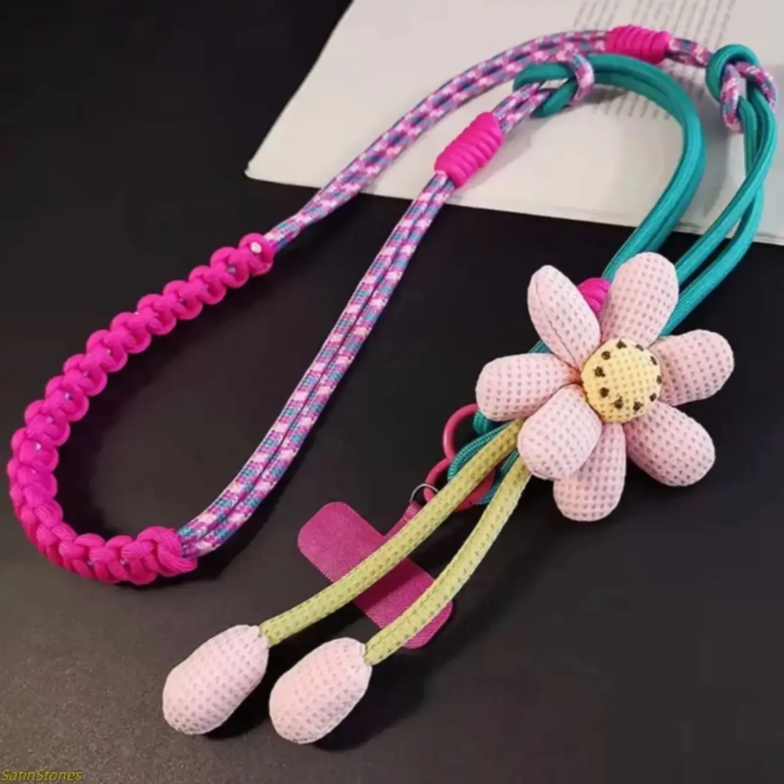 Women's Adjustable Crossbody-Neck Cell Phone Strap with Statement Flower Charm - Lightweight Gym Accessory for Outdoor Sports Daily Use, Hands-Free Lanyard, Phone Decoration, Tab Attachment, Sporty Chic, Accessories