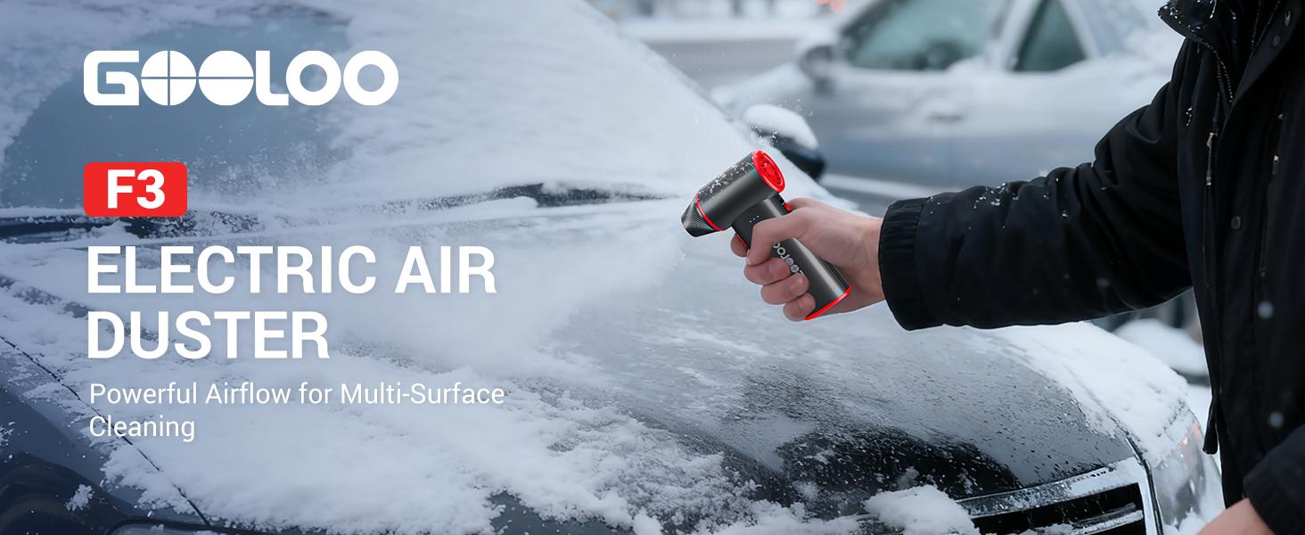 GOOLOO F3 Electric Air Duster- 110000RPM 52m/s Super Power Compressed Air, Variable Speed Canned Air with Fast Charging, Mini Dust Blower for Computer, Keyboard, House, Outdoor and Car