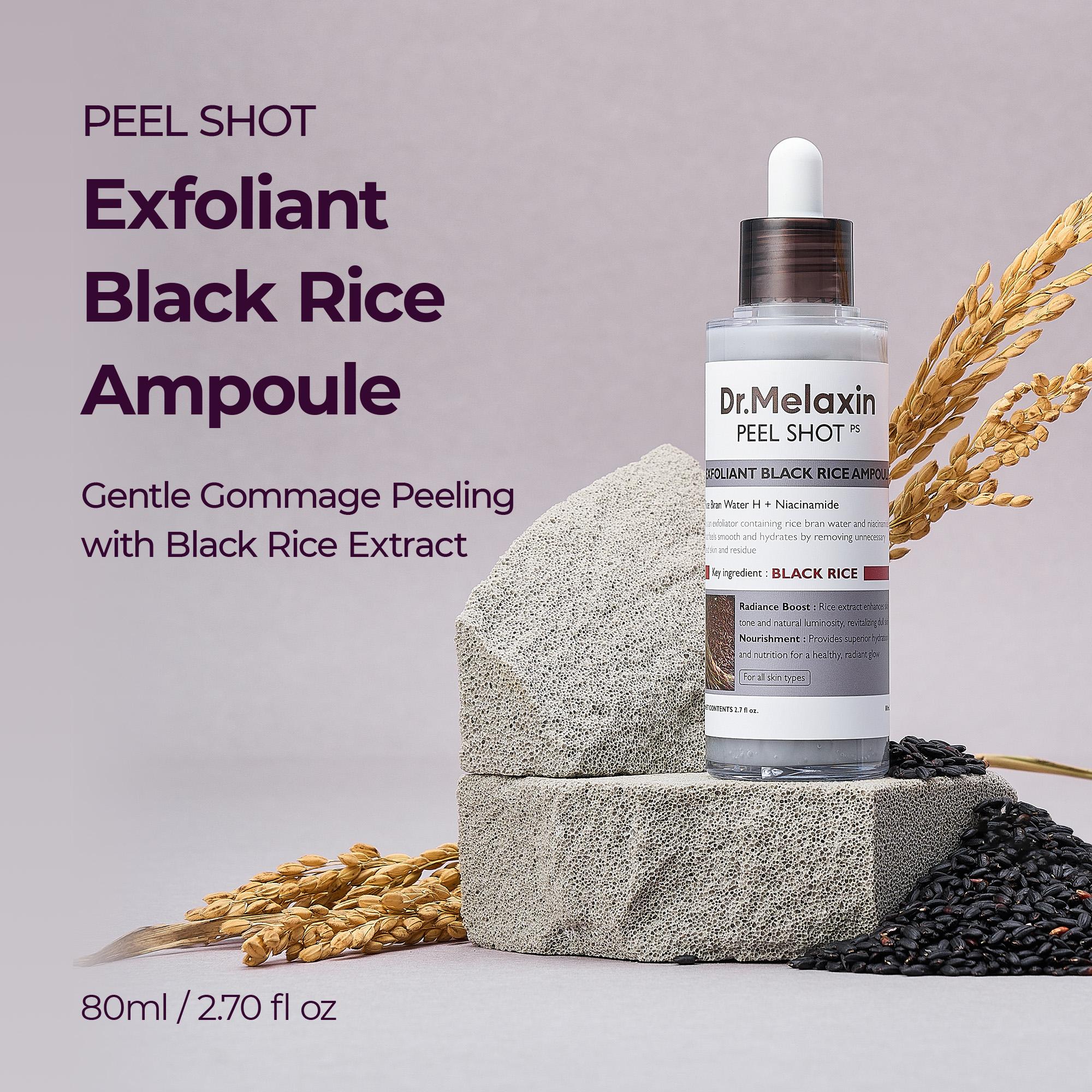 [Dr.Melaxin Official] Peel Shot Glow Rice Ampoule Duo - Serums for Brightening, Exfoliating, and Moisturizing - Suitable for All Skin Types Peeling