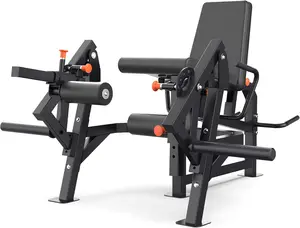 Leg Press and Curl Machine, Single Leg Extension, Seated Leg Curl, Adjustable Leg Workout Bench, Plate Loaded Home Gym Equipment for Thigh & Hamstring Training, Heavy Duty Steel Frame，Black