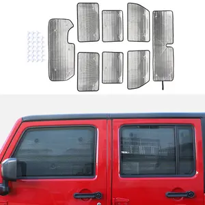 For 2007-2017 Jeep Wrangler JK Car Windshield Sunshade Side Window Sun Shade Kit