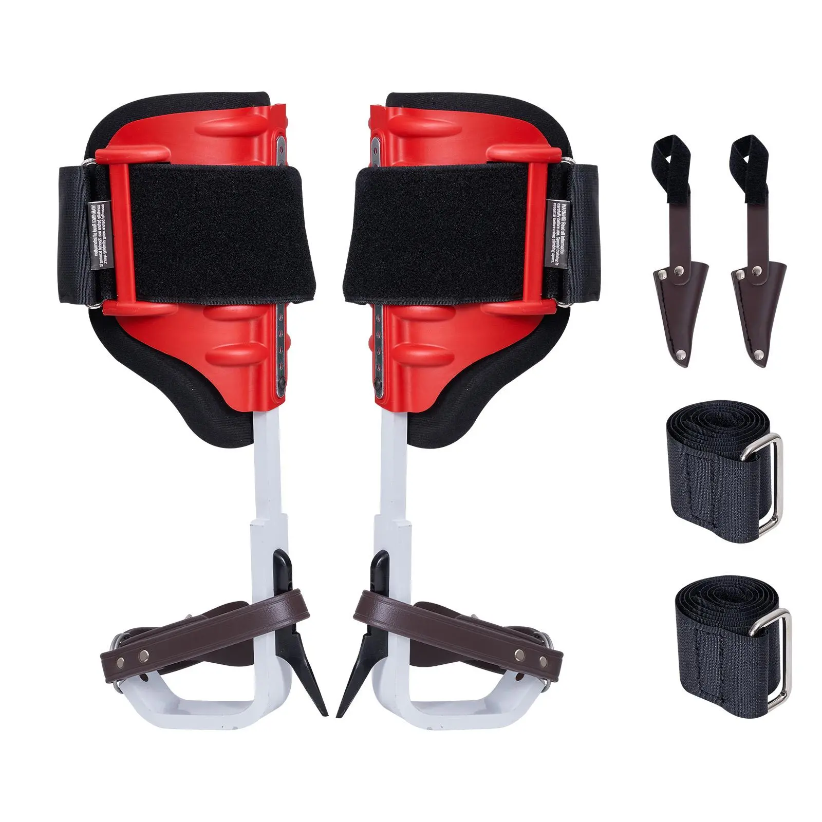 【SummerFinds】VEVOR Tree Climbing Spikes, 1 Pair Aluminum Climbing Spurs, 350lbs Load Capacity Tree Climbing Gear with Straps and Spike Protectors, Arborist Equipment for Climbers, Hunting, Fruit Picking, Red