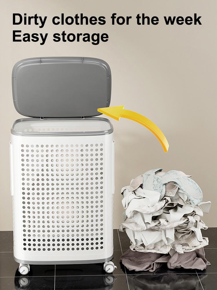 UFORU Laundry Basket with Wheels, White & Gray, Ventilated & Odor-Resistant, Portable Rolling Storage with Lid, Size Details in SKU Images, Assembly Guide in Main Image & Description UFORU Laundry Basket with Wheels, White & Gray, Ventilated & Odor-Resistant, Portable Rolling Storage with Lid, Size Details in SKU Images, Assembly Guide in Main Image & Description